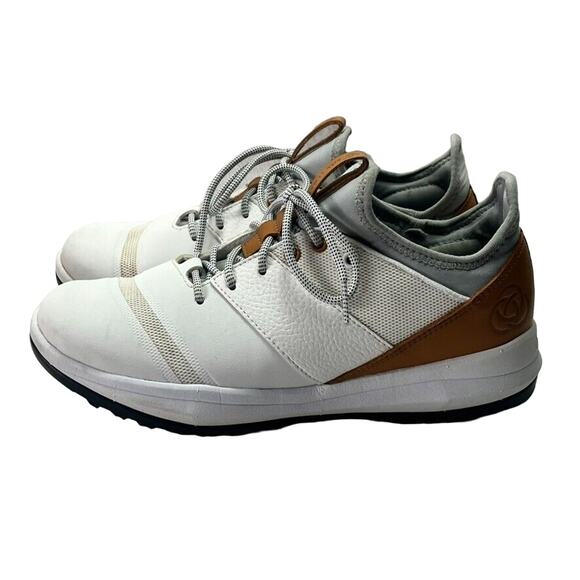 Athalonz EnVe Sneakers Mens 9 Performance Spikeless Golf Shoes White Tan Lace Up - Picture 3 of 14